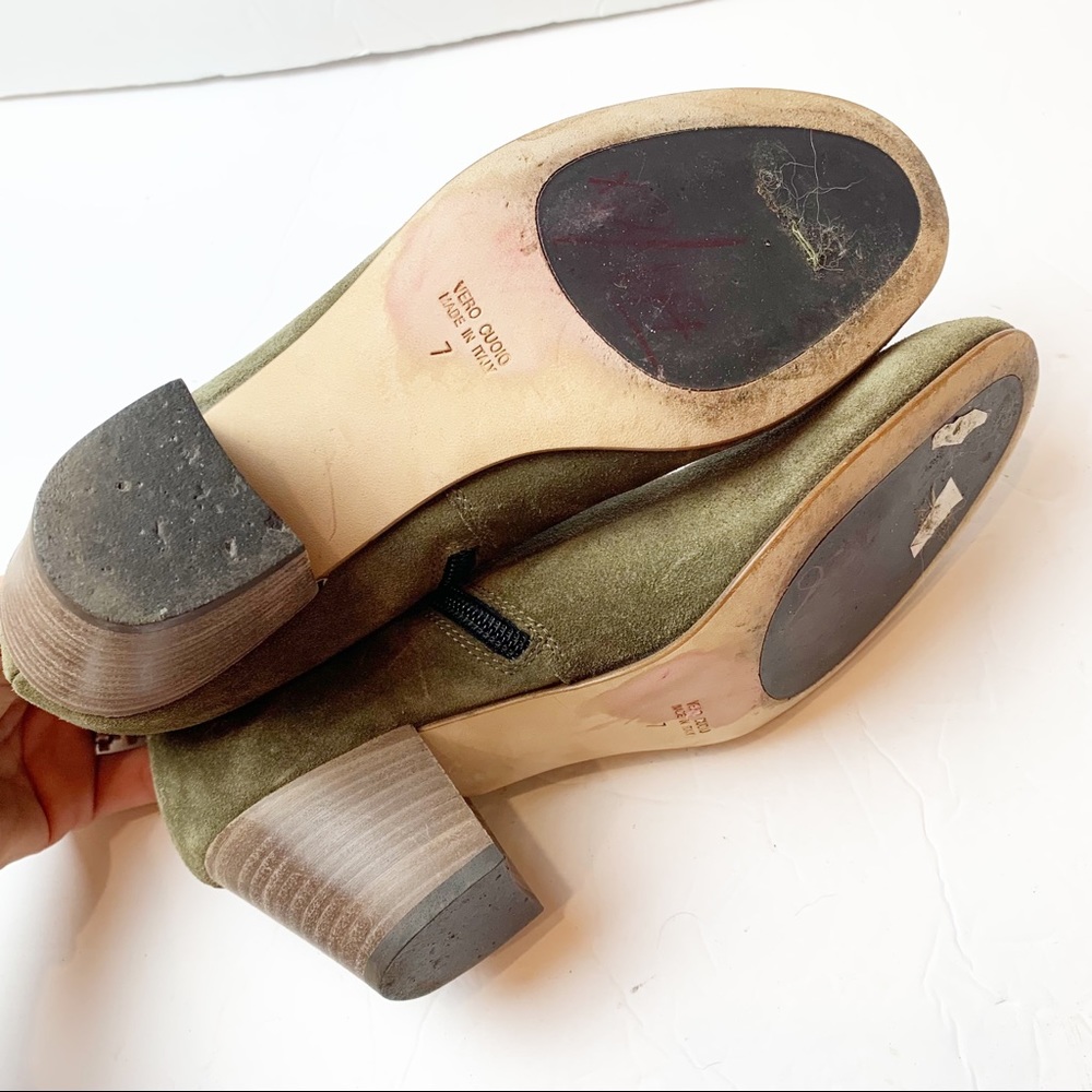 Aquatalia | size 7, fits like 6.5 Famous Army Green Suede Ankle Boots - Picture 9 of 10